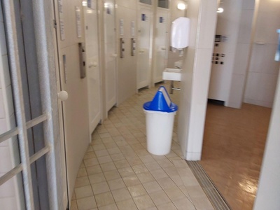 From counter to bathroom