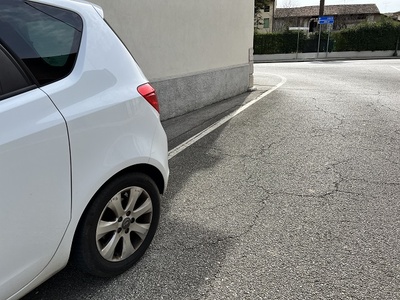 Photo 68 - Near the church of Sant'Angnese, pedestrian passage is partially obstructed by parked cars