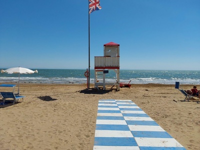 From walkway to beach