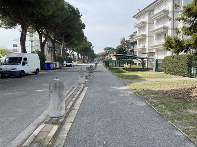 Foto 13 - Pista ciclabile con cordolo e dissuasori sul lato strada