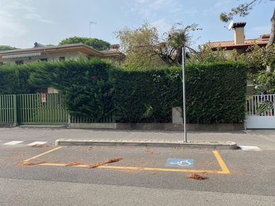 Parcheggio, particolare ingresso percorso pedonale