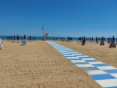 From walkway to beach