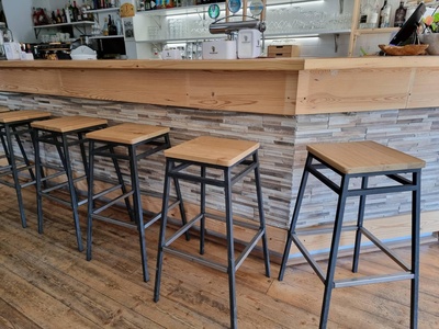 Counter with stools